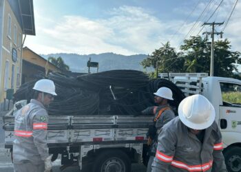 Mutirão de limpeza de postes já removeu 13 toneladas de cabos em Jaraguá do Sul