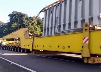 Comboio com transformador de 178 toneladas deve passar por Guaramirim na próxima semana