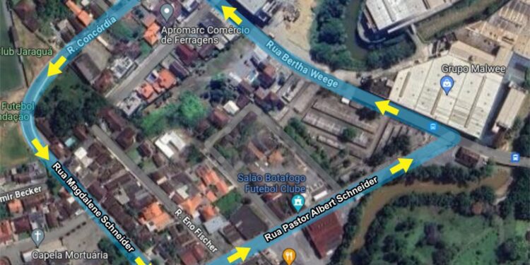 Rotatória de quadra da Malwee, em Jaraguá do Sul, será implementada no final de semana